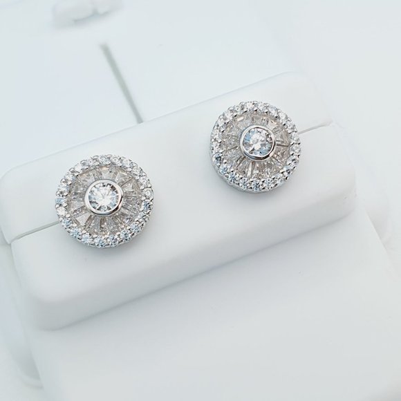 925 Sterling Silver Cubic Zirconia Earrings, U19254783 - Picture 10 of 11